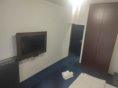 a room with a flat screen tv and a bed at Apartments 29 in Inđija