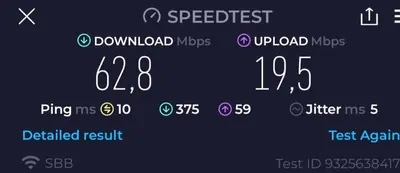 a screenshot of a cell phone screen with the speediest at River Walk 2 in Sajmište