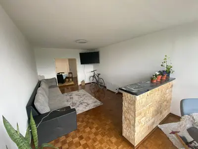 a living room with a couch and a table at Novi Beograd Dr.Agostina Neta in Novi Beograd