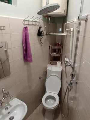 a small bathroom with a toilet and a sink at Marmelo in Belgrade