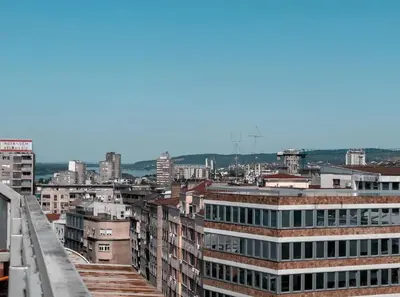 a view of a city from a building at Owl Apartment in Belgrade