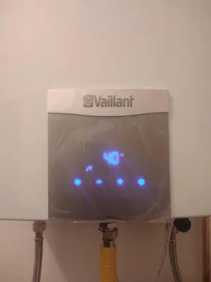 a television with blue lights on top of it at Apartman u potkrovlju in Sremski Karlovci
