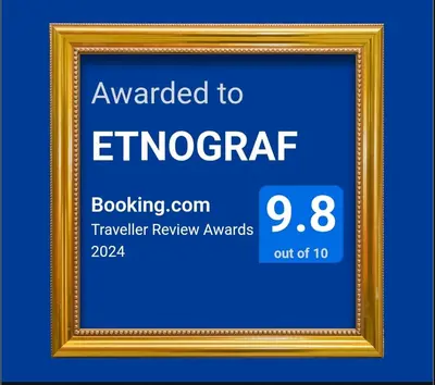 a gold picture frame with the words upgraded to er engagement at ETNOGRAF in Belgrade