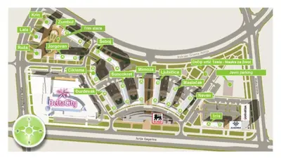 a map of the site of the proposed development at Euforia apartment in Novi Beograd