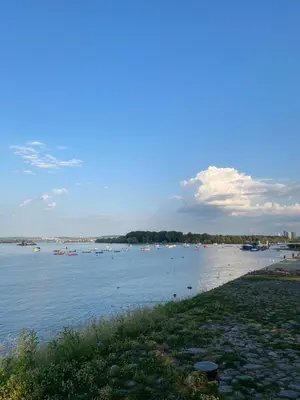 a large body of water with boats in it at Jasna in Zemun