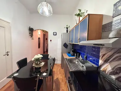 a kitchen with a sink and a counter top at Square 29 in Belgrade