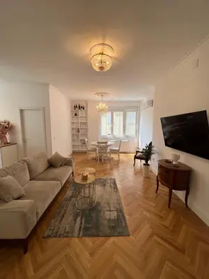 a living room with a couch and a table at Old Town Gate in Belgrade