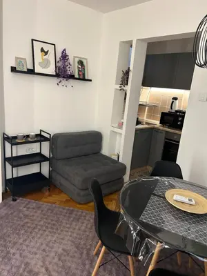 a living room with a couch and a table at Martina Lux in Belgrade