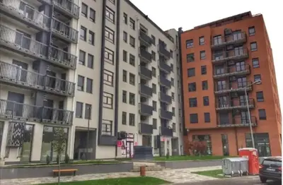 two tall apartment buildings next to each other at Skyline in Belgrade