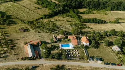an aerial view of a house on a hill at Uzivancija in Lazarevac