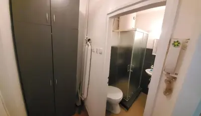 a small bathroom with a toilet and a sink at Zvezdara in Belgrade