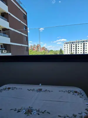 a window with a view of a city at RIVIJERA CITY in Belgrade