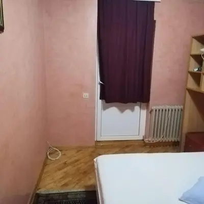 a room with a door with a purple curtain at Dream 2 in Belgrade