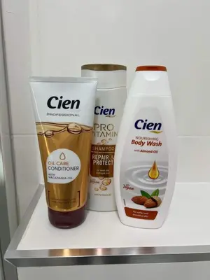 three products sitting on a shelf in a refrigerator at City011 in Belgrade
