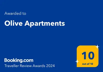 a yellow box with the number on it at Olive Apartments in Belgrade