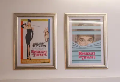 two framed posters of a movie on a wall at Audrey apartment Belgrade in Belgrade