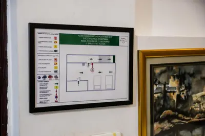 a framed picture of a electrical diagram on a wall at Zvezdana noc in Zvezdara
