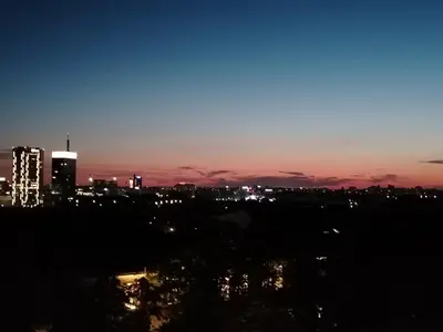 a view of a city skyline at night at Srce Beograda in Belgrade