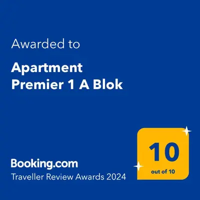 a yellow sign with the words augmented parameter a block at Apartment Premier 1 A Blok in Belgrade