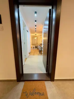 a mirror in a room with a hallway at Garden Oasis in Belgrade