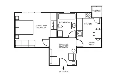 a floor plan of a house at Relax Home Downtown Apartment in Belgrade