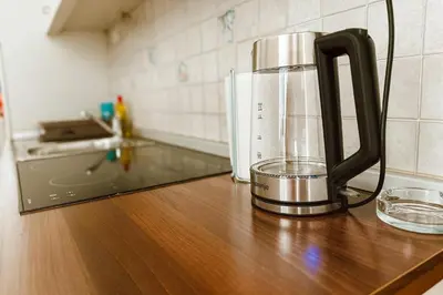 a blender sitting on a counter in a kitchen at ART residence Cara Urosa in Belgrade