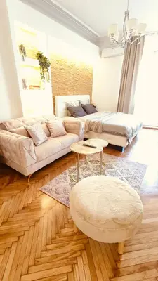 a living room with a couch and a table at Top Republic in Belgrade
