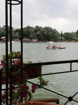 a group of people in a boat on the water at Atelje 11 in Belgrade