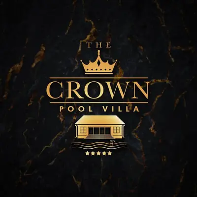 a logo for the crown royal villa at The Crown Pool Villa in Belgrade