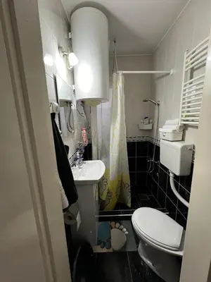 a small bathroom with a toilet and a sink at Apartment Dida Ledine in Belgrade