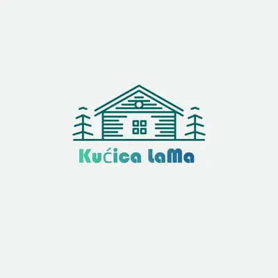 a logotype of a wooden house with text kibo latina at Kućica LaMa-Кућица ЛаМа in Mali Mokri Lug