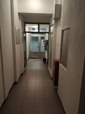 an empty hallway of an office building with a hallwayngth at Panorama 40 in Sajmište