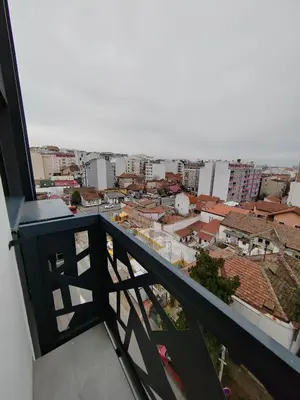 a view of a city from a balcony at Magenta Zvezdara in Belgrade
