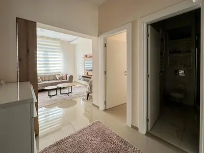 a living room with a couch and a table at Old Town Central Apartment in Belgrade