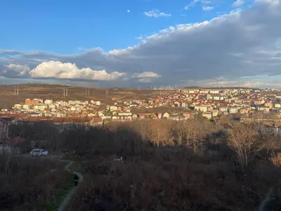 a view of a city with buildings on a hill at Malina 24 in Belgrade