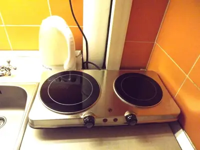 a toaster oven sitting on a counter in a kitchen at TESLA Romantic Cradle-BIG Winter-PROMO Discount in Belgrade