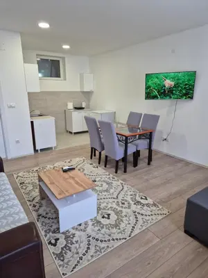 a living room with a table and chairs at Zoka in Surčin