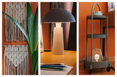 a collage of pictures with a lamp and a table at Sunny Apartments with Terrace & River View Old Town in Belgrade