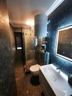 a bathroom with a toilet and a sink at G&S apartment in Novi Beograd