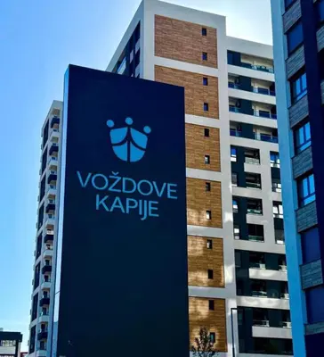 a sign on the side of a building at IVA HOME Apartment in Belgrade
