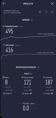 a screenshot of a cell phone screen with the words speed at Cozy studio apartment in Belgrade
