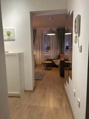 a view of a living room with a dining room at Apartment Fiore in Smederevo