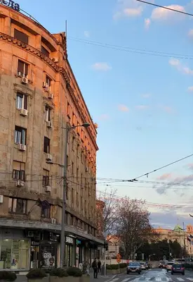 an old building on the side of a street at LUX Apartment in Belgrade, Centre in Belgrade