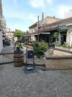 a street in a town with a shopping center at KaLuMa2 in Belgrade