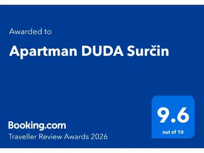 a blue screen with the words aprilanan dudka survey on it at Apartman DUDA Surčin in Surčin