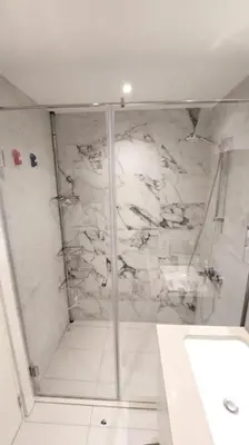a bathroom with a shower and a sink at BW Central View - Belgrade Waterfront in Belgrade