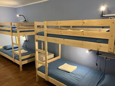 a couple of bunk beds in a room at Hidden Gem Hostel in Belgrade