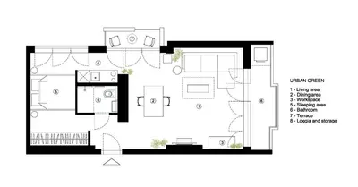 a floor plan of a house at URBAN GREEN Corner with a Story in Belgrade