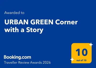 a yellow sign with the wordsurban green corner with a story at URBAN GREEN Corner with a Story in Belgrade