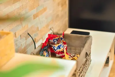 a basket of chips sitting on a table at Hedonist Spa-ABlok 1 in Belgrade